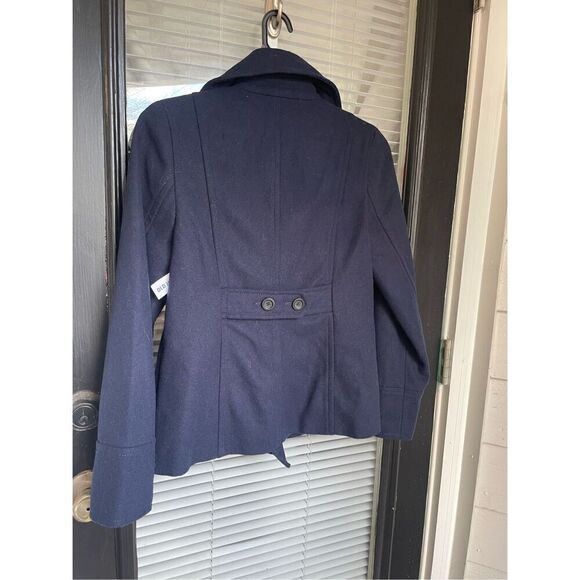 NWT Old Navy Wool Blend Double Breasted Button Down Peacoat Navy Blue M - Picture 9 of 12